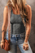 Floral Jacquard Square Neck Tank Top
